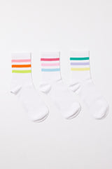 Girls Neon Ankle Socks 3-pack