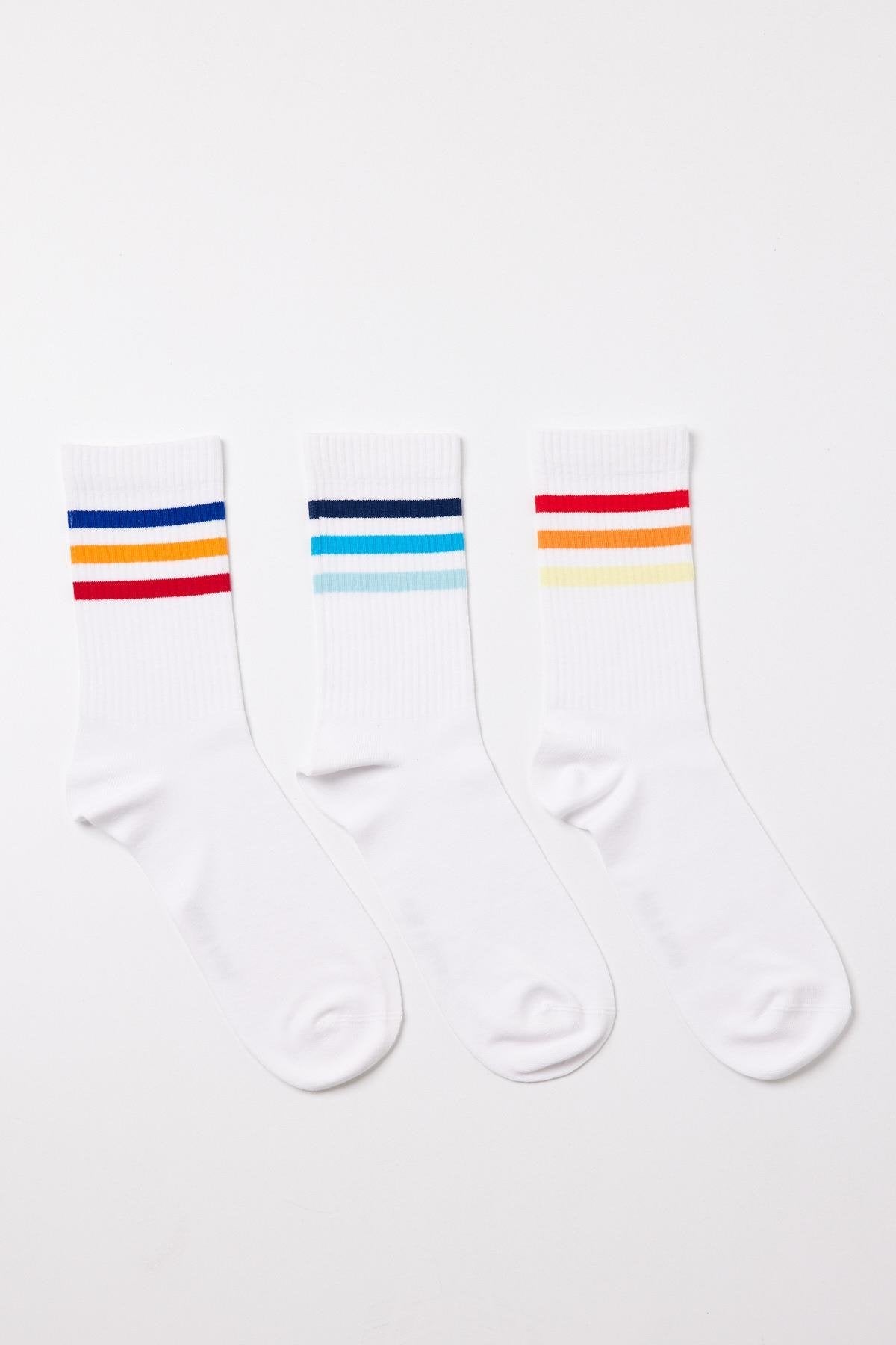 Men's Ankle Striped Socks 3-Pack