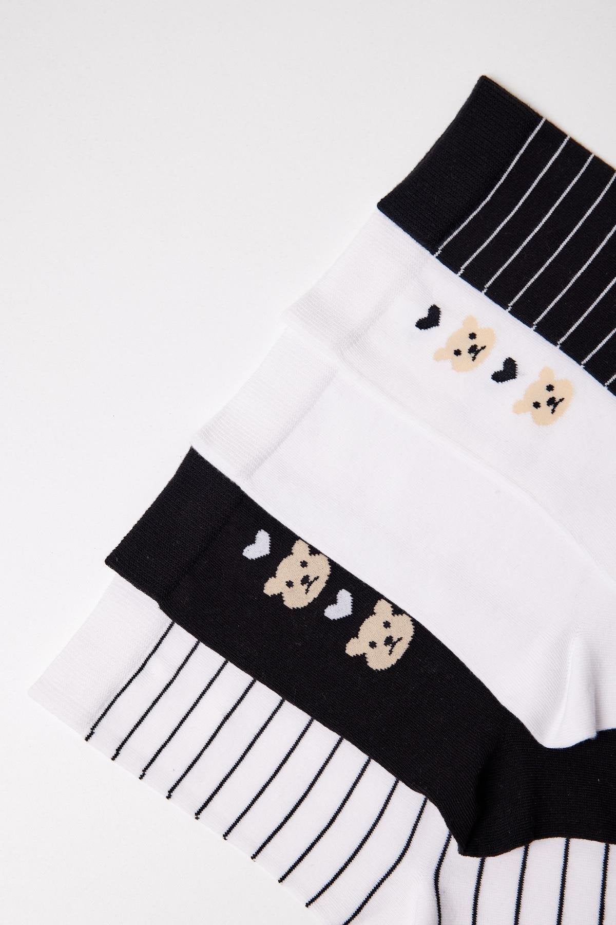 Unisex Teddy Bear Socket Socks 5-Pack