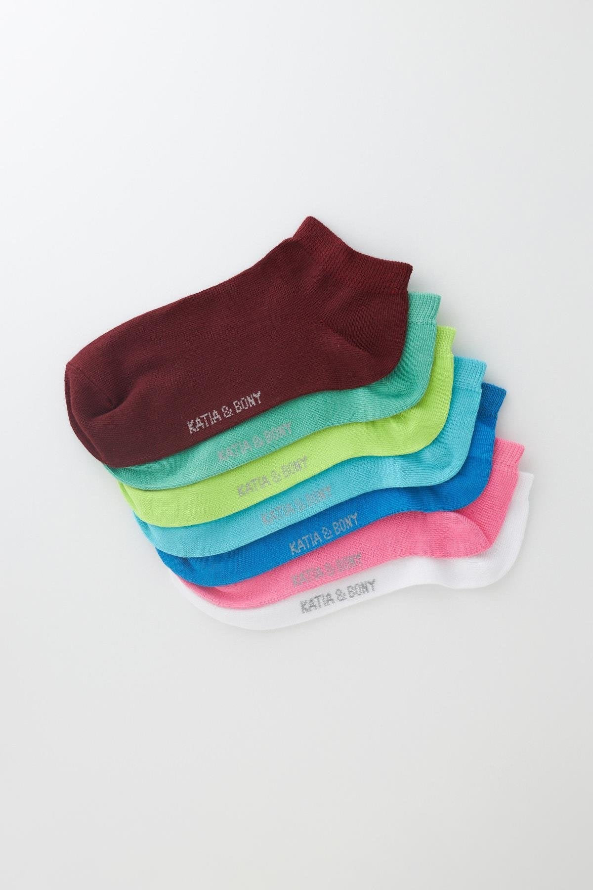 Women's Mixed Color Ankle Socks 7-Pack