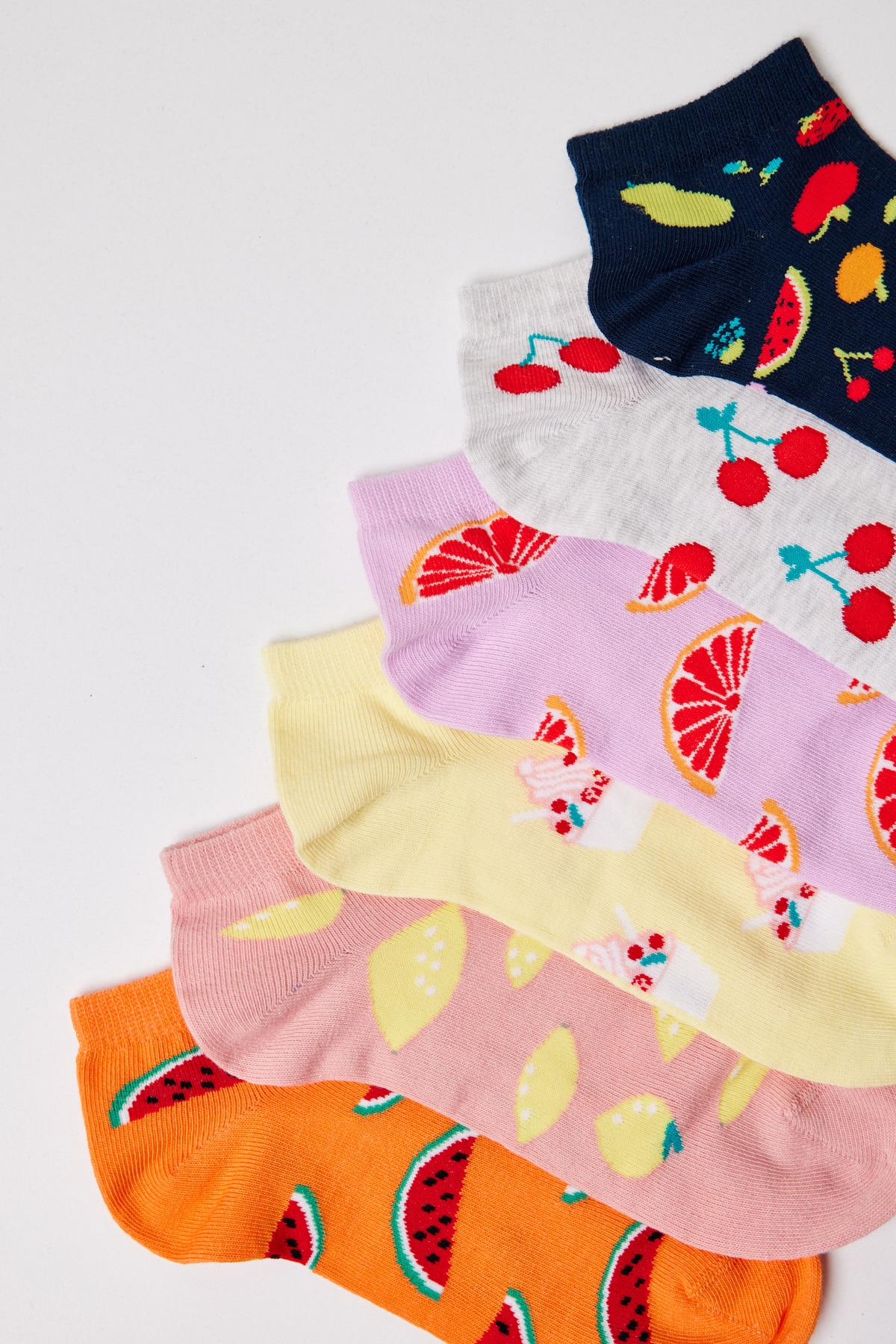 Girls fruit patterned ankle socks 6-pack