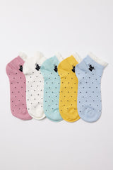 Women's Cat Patterned Ankle Socks 5-Pack