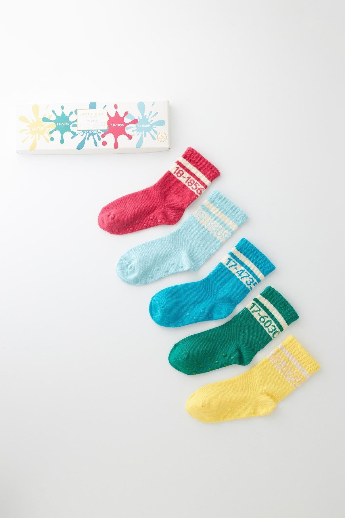 Baby Pantone Colour Boxed Socks 5-pack