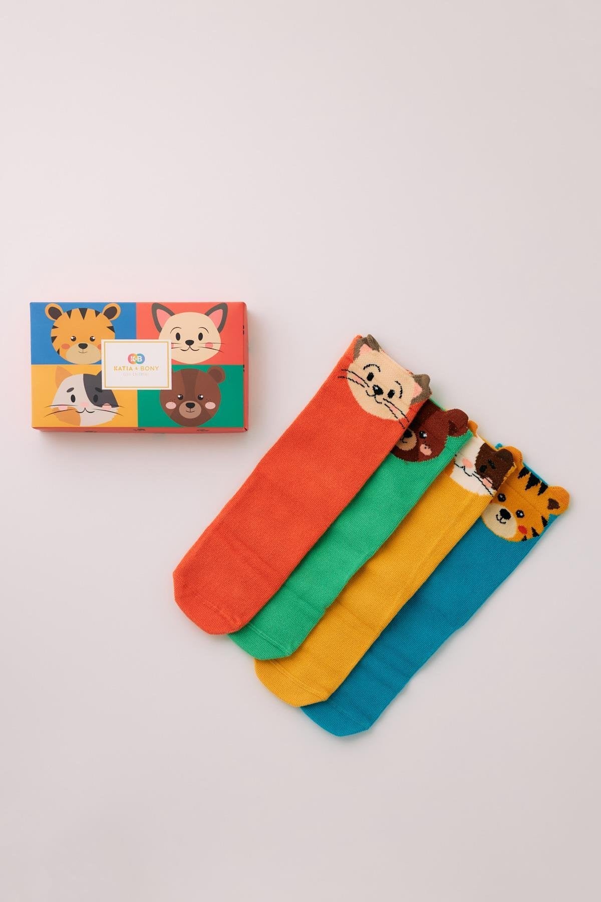 Children's Boxed Cute Animal Ankle Socks 4-Pack