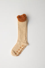 Girls Teddy Bear Detailed Knee High Socks