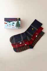 Men's Boxed Striped Patterned New Year's Socks 3-Pack