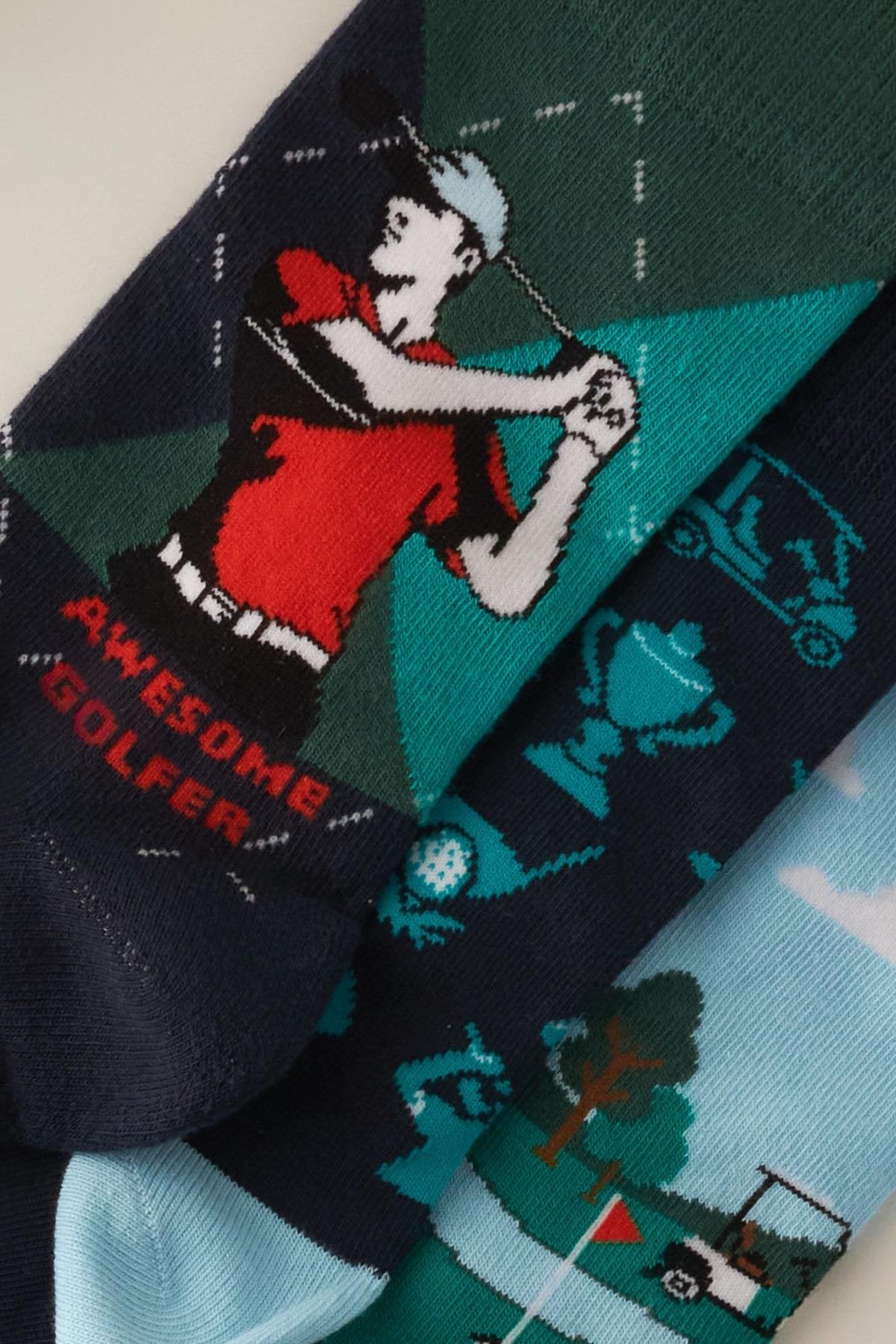 Men's Patterned Golf Socks 3-Pack