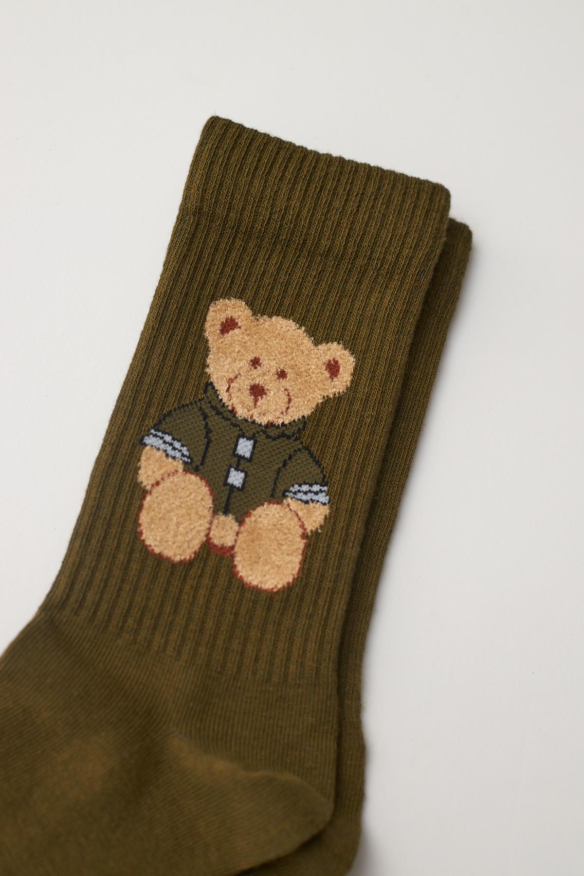 Teddy Patterned Socket Sock