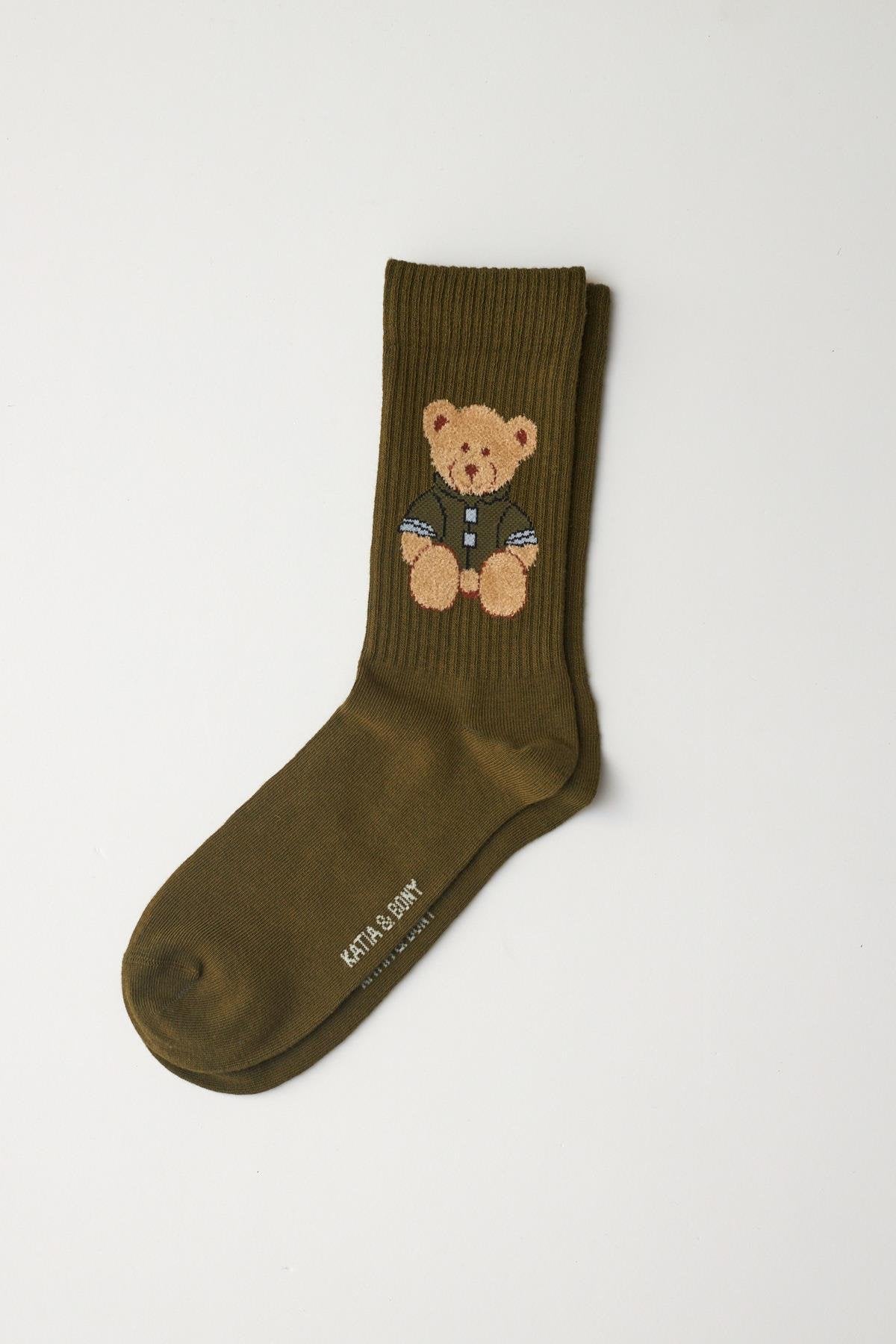 Teddy Patterned Socket Sock