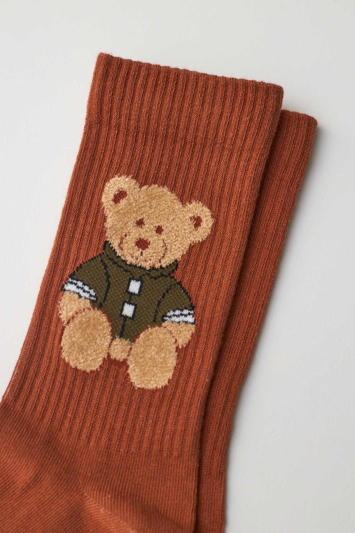 Teddy Patterned Socket Sock