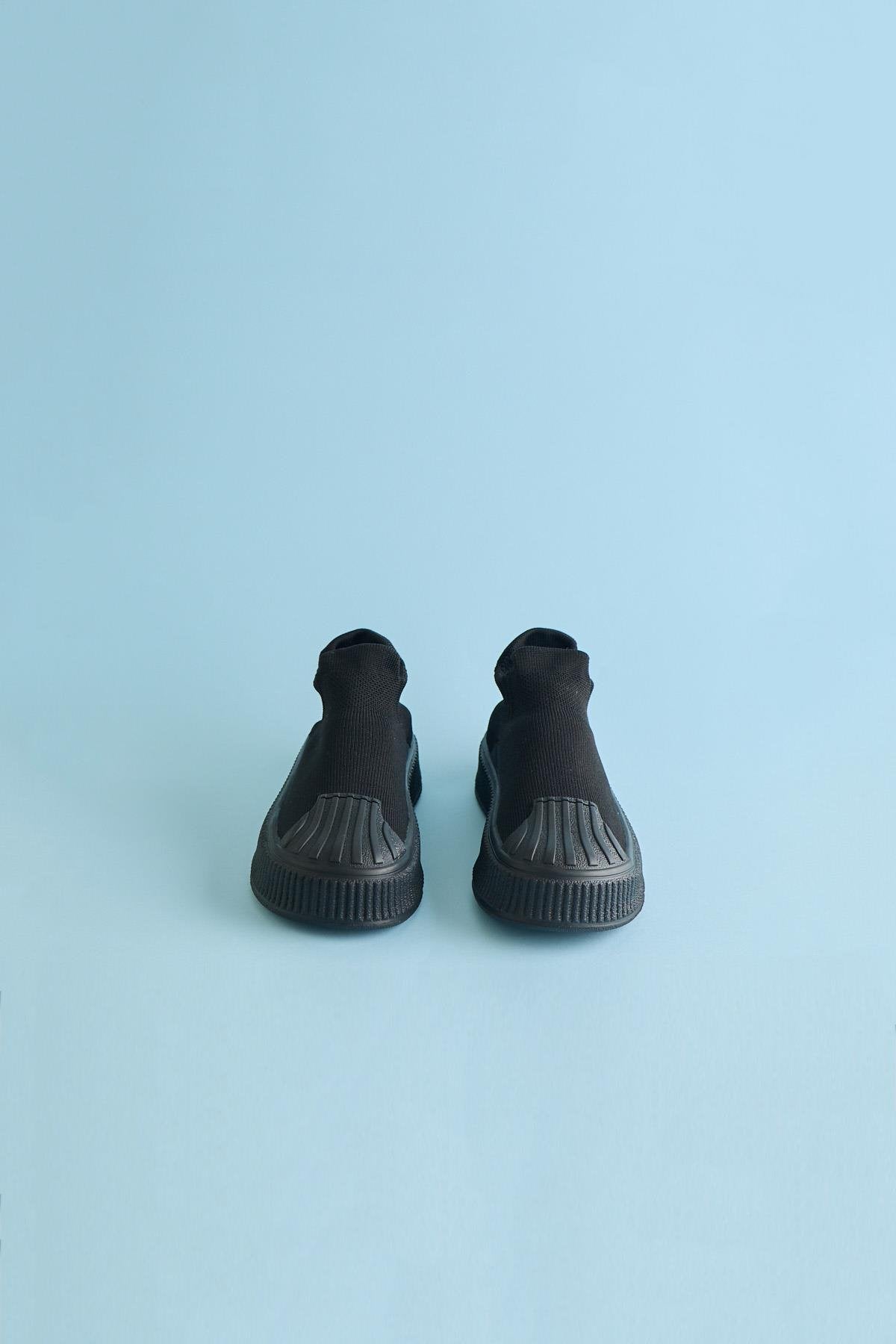 Children's Back To School Sock Sneakers - Black