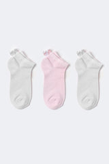 Soft Bamboo Girls Step Socks 3-Pack