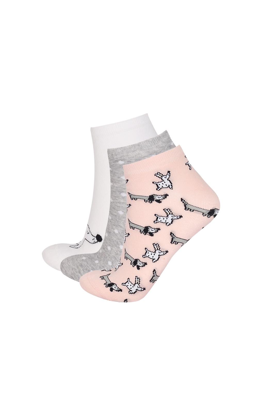 Women's Dog Patterned Step Socks 3-Pack