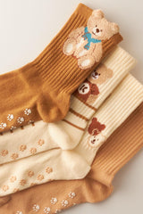 Children's Teddy Bear Patterned Socks 4-Pack