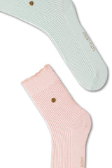 Women's Stud Detailed Derby Socket Socks 2-Pack