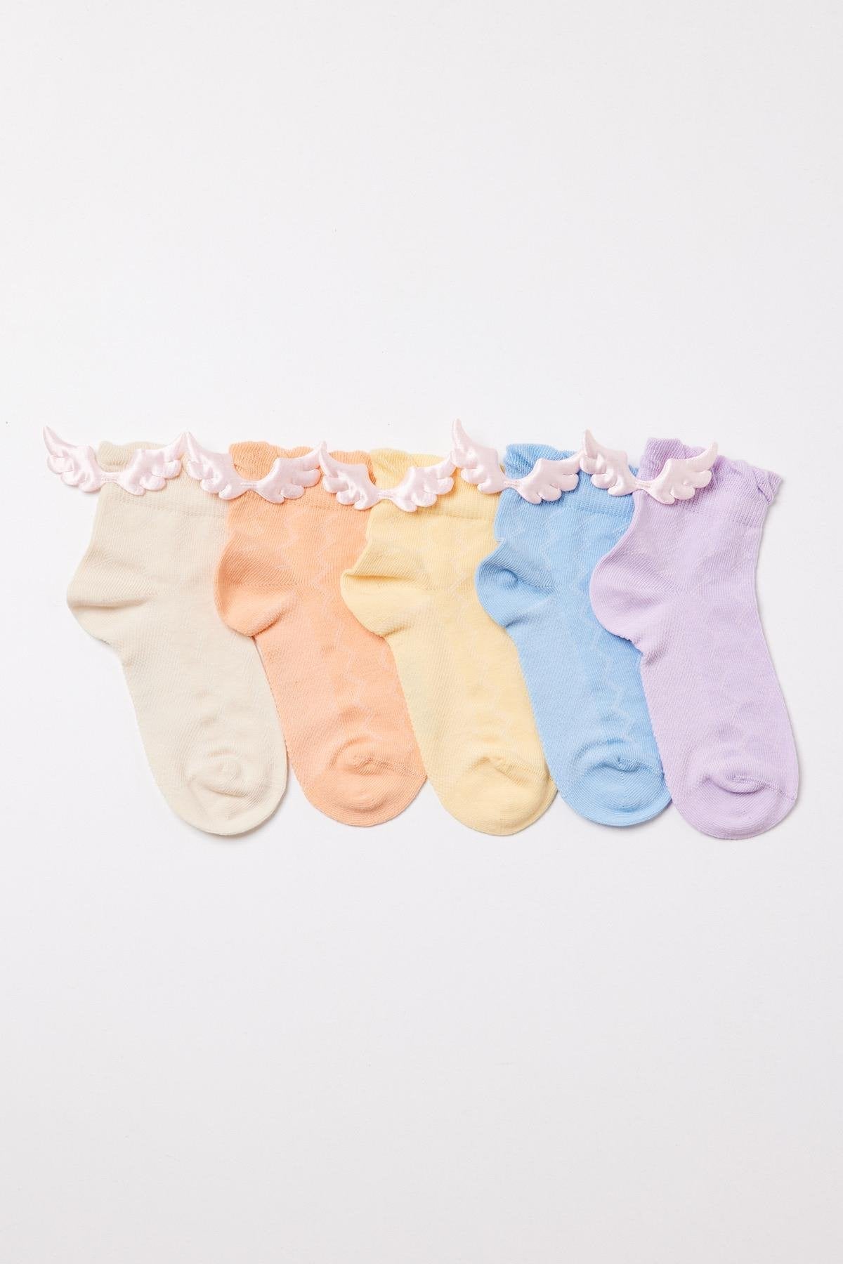 Girls Angel Step Socks 5-pack