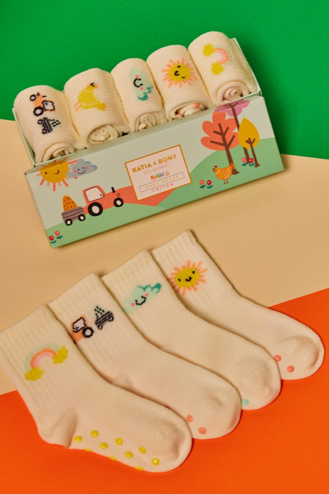 Baby Farm Pattern Socks 5-pack