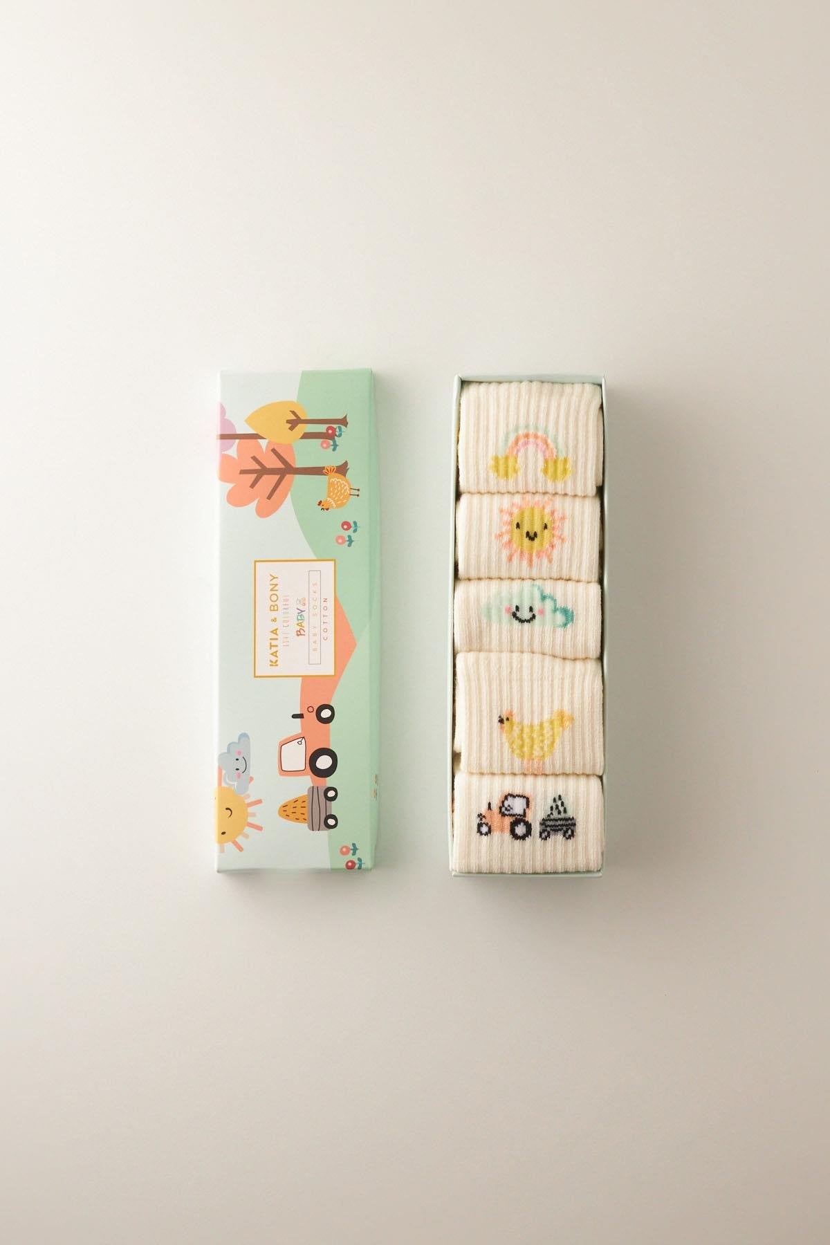 Baby Farm Pattern Socks 5-pack