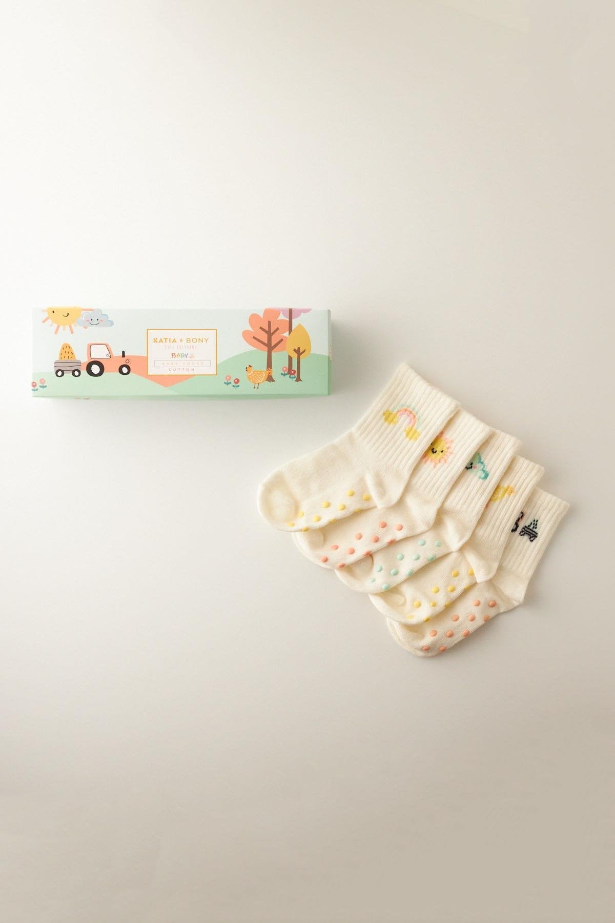 Baby Farm Pattern Socks 5-pack