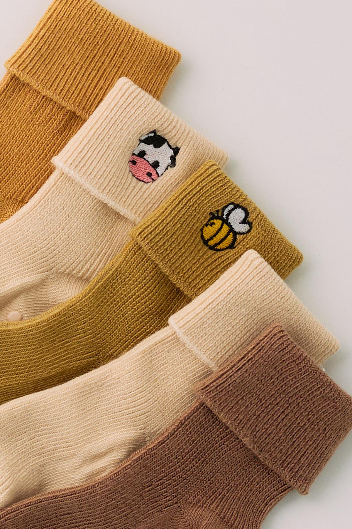 Baby Animal Detailed socks 5-pack