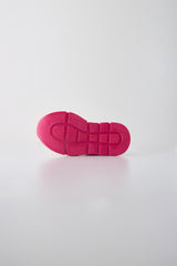 Children's Fuchsia Sole Text Printed Sock Sneakers