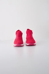 Children's Fuchsia Sole Text Printed Sock Sneakers