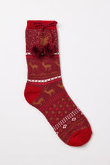 Deer Children's Socks Red
