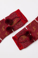 Deer Children's Socks Red