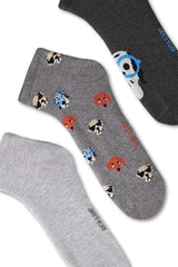 Men's Dog Patterned Bootie Socks 3-Pack