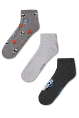 Men's Dog Patterned Bootie Socks 3-Pack
