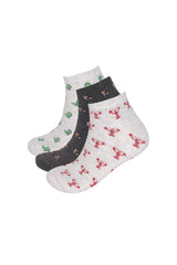 Men's Animal Patterned Ankle Socks 3-Pack