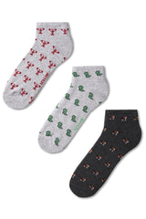 Men's Animal Patterned Ankle Socks 3-Pack