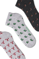 Men's Animal Patterned Ankle Socks 3-Pack