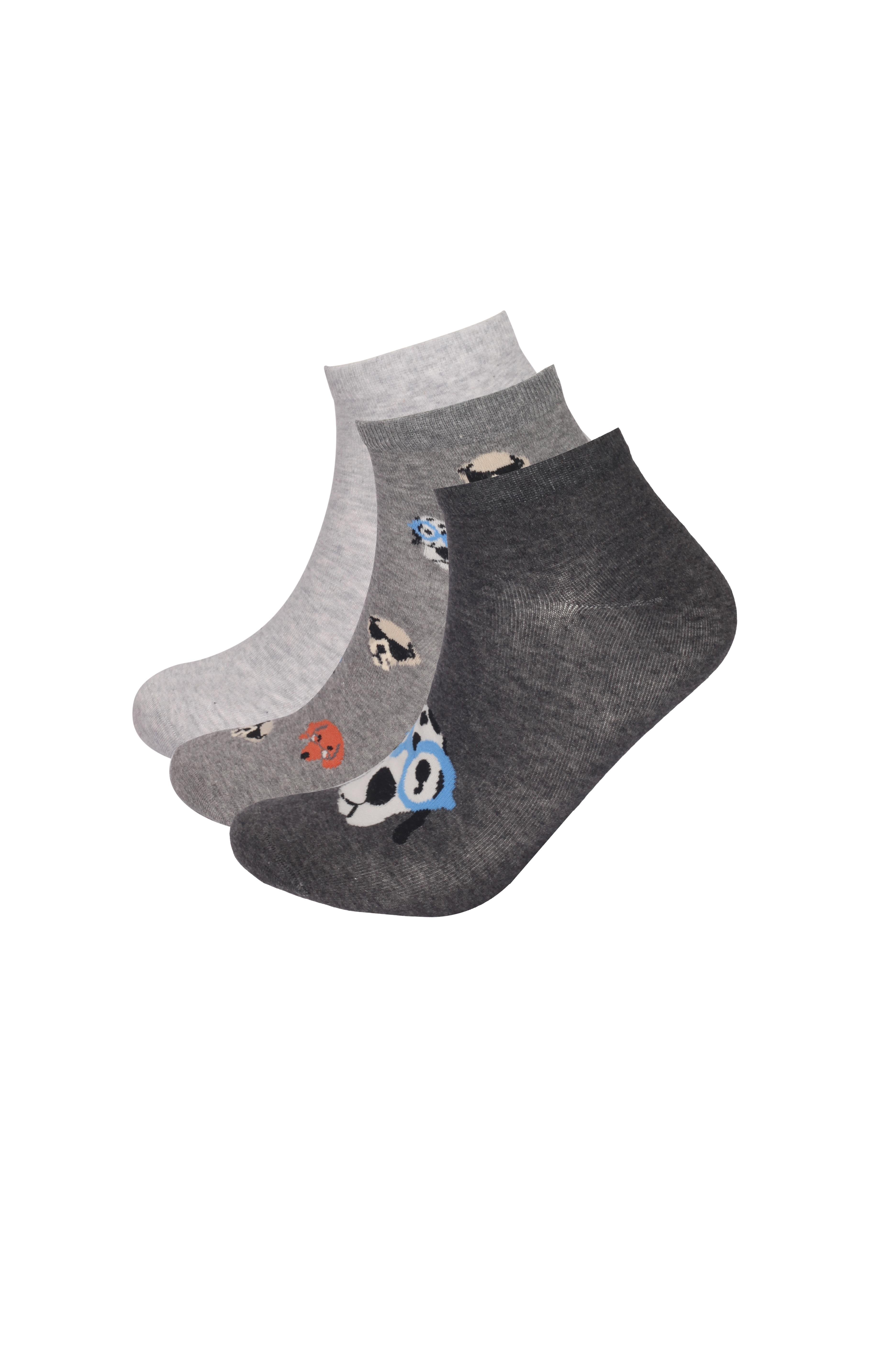Men's Dog Patterned Bootie Socks 3-Pack
