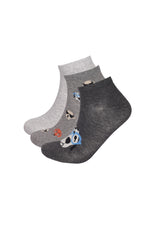 Men's Dog Patterned Bootie Socks 3-Pack