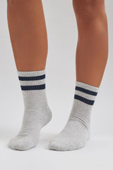 Men's Towel Base Striped Short Ankle Socks