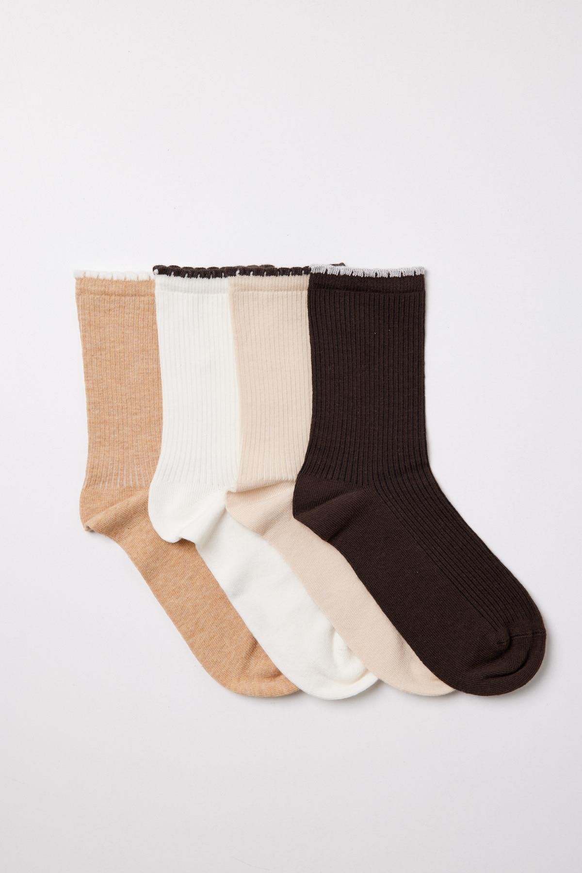 Women's Colorful Quarter Crew Socks 4-Pack