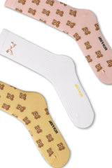 Women's Bear Ribbon Detailed Socket Socks 3-Pack