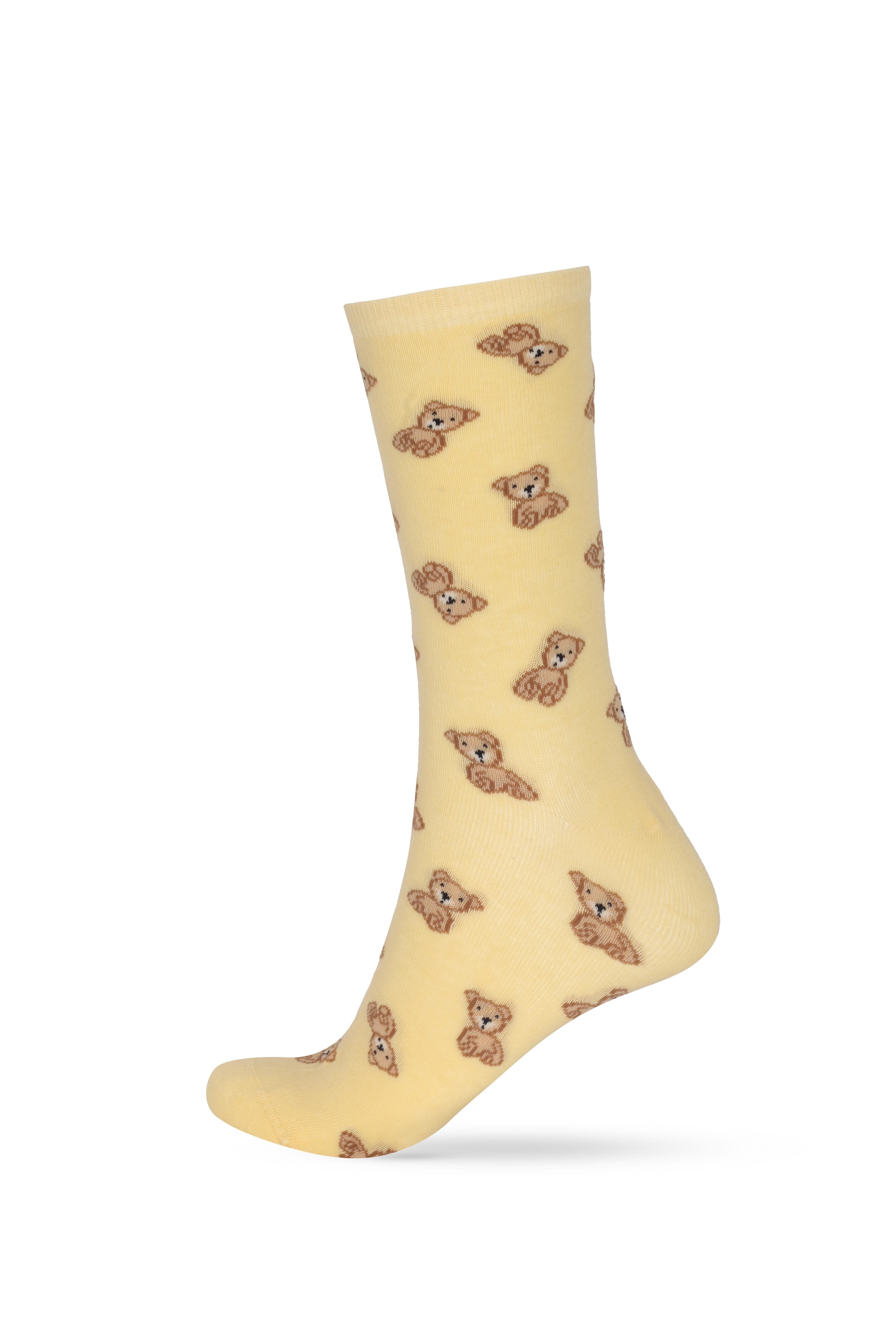 Women's Bear Ribbon Detailed Socket Socks 3-Pack