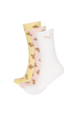 Women's Bear Ribbon Detailed Socket Socks 3-Pack