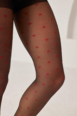 Red Polka Dots Pantyhose 15 Den