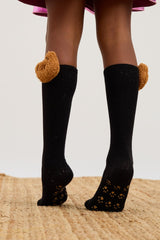 Girls Teddy Bear Detailed Knee High Socks