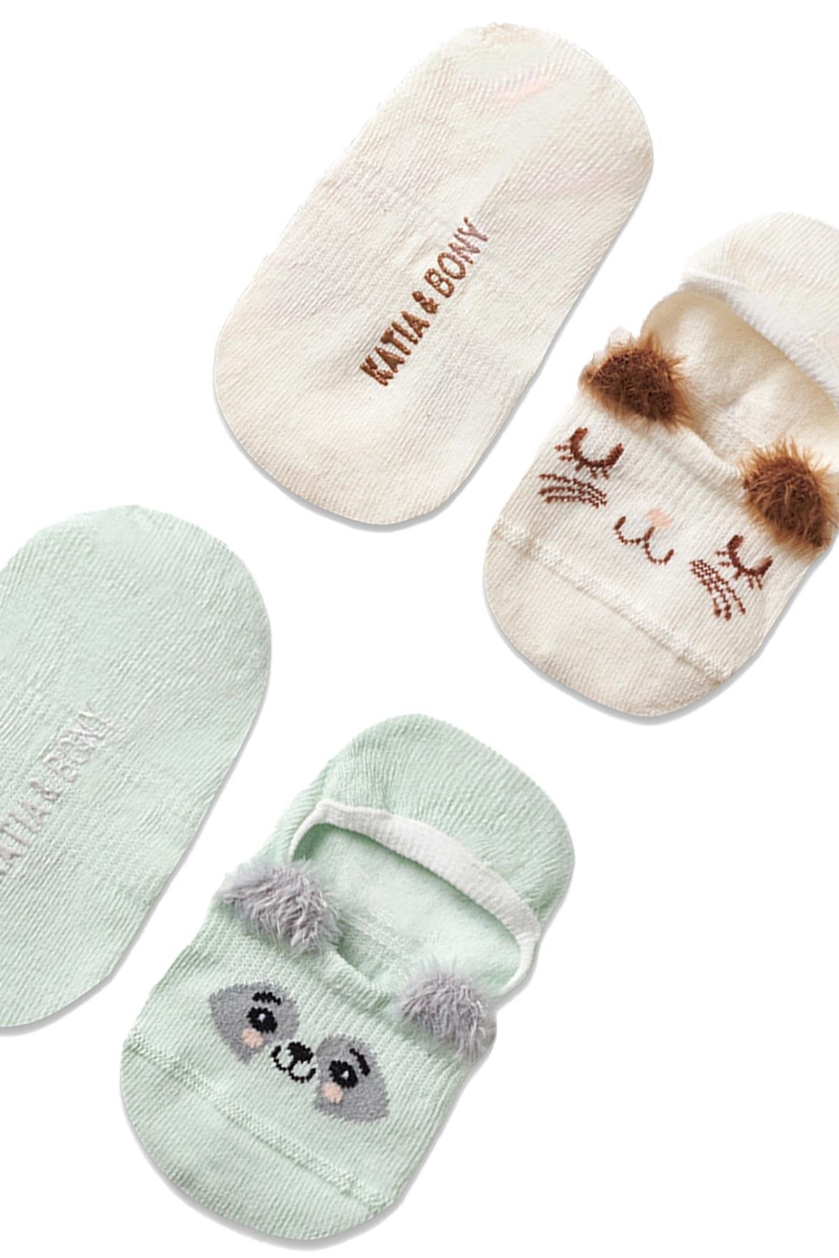 Girls pom pom ballerina socks 2-pack