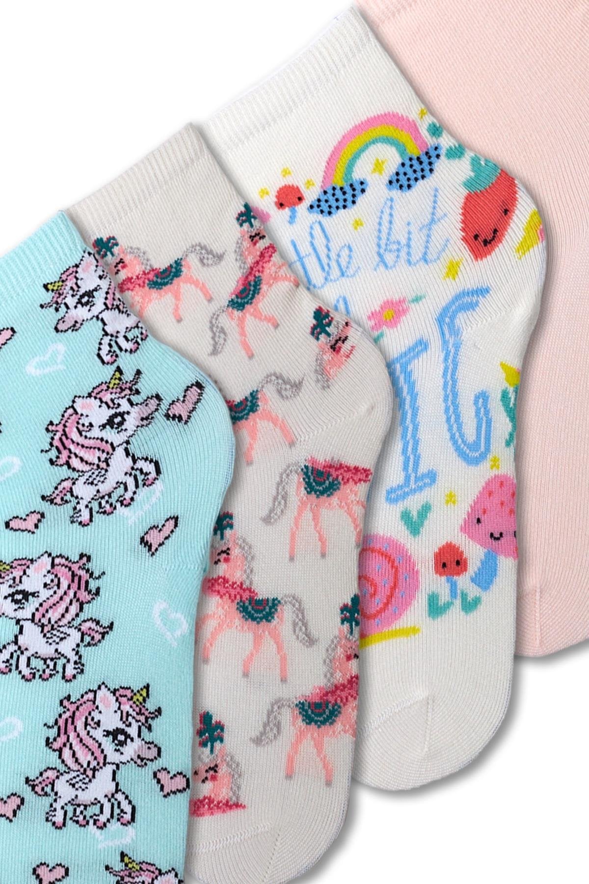 Girls Unicorn Socks Boxed 4-Pack