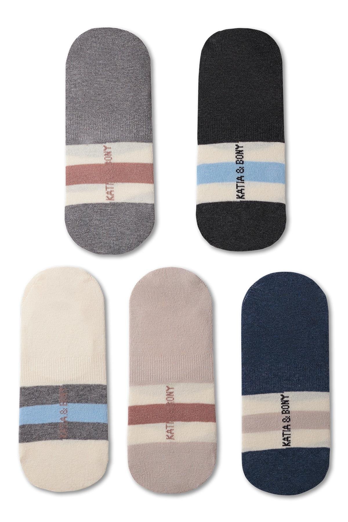 Men's Striped Invisible Socks 5-Pack