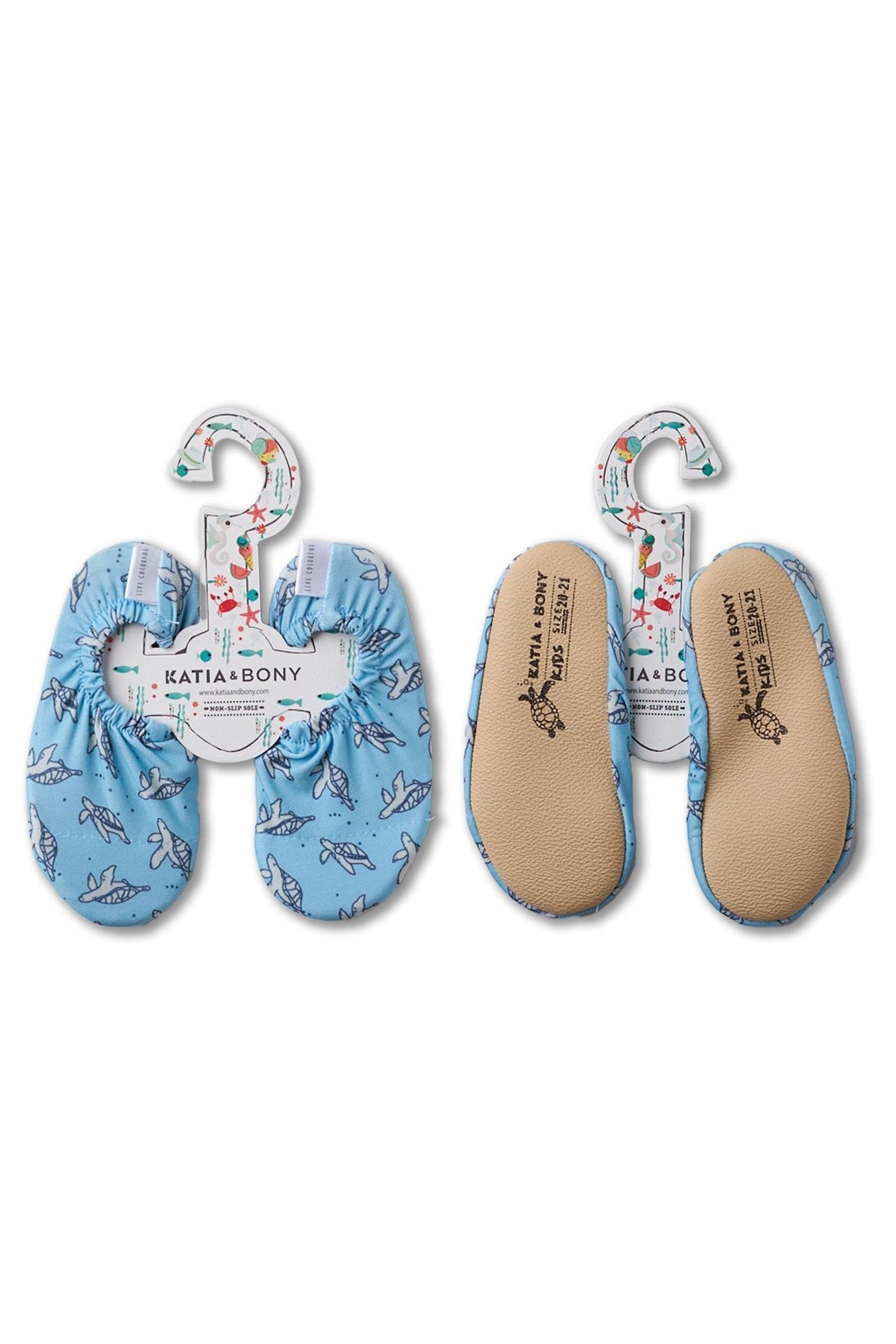 Boys Blue Turtle Non-Slip Swim Shoes