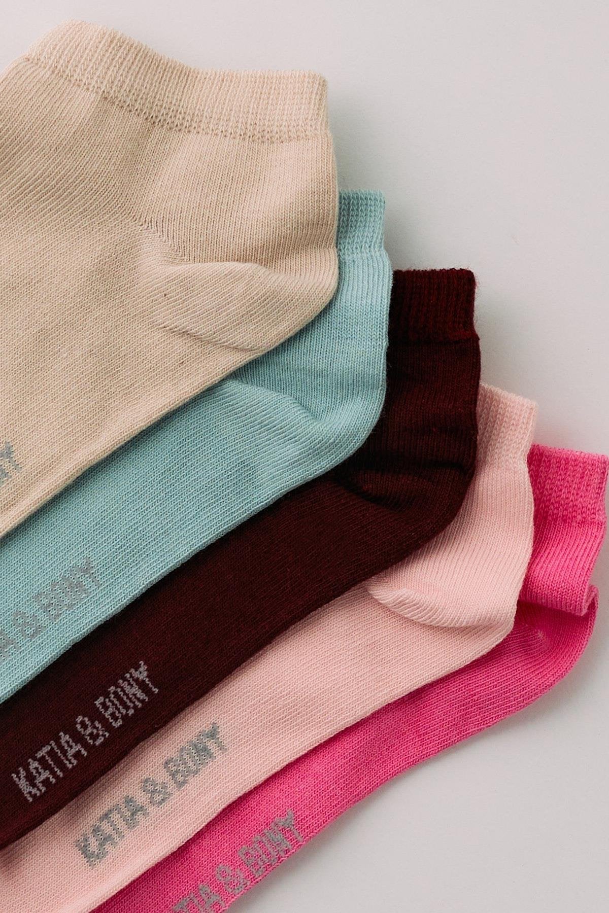 Women's Pink Mix Step Socks 5-Pack