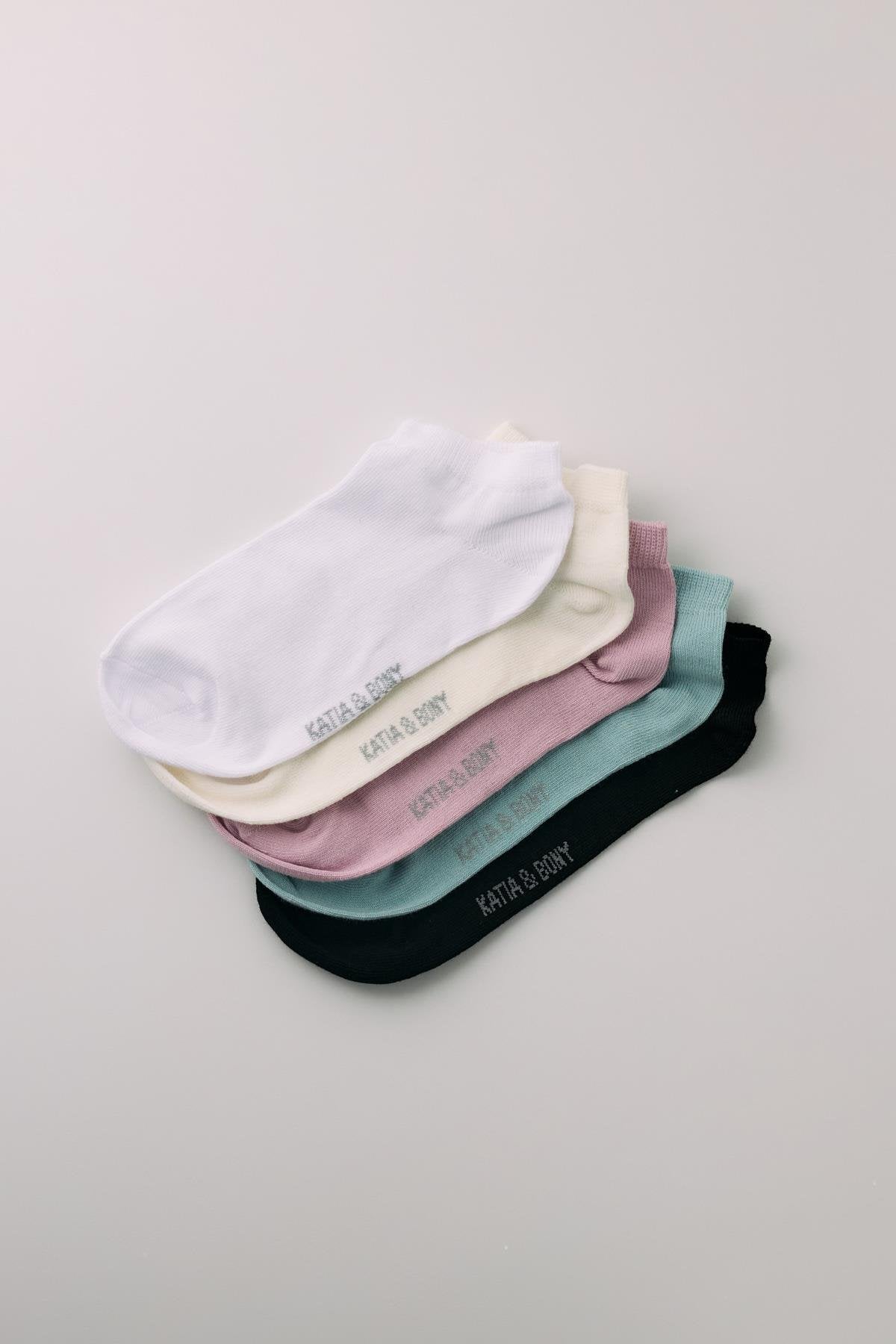 Women's Pink Mix Step Socks 5-Pack