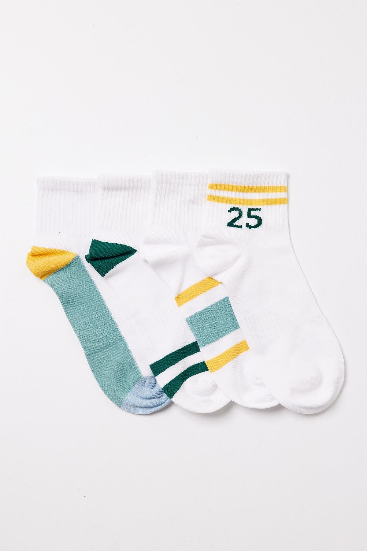 Men's Number Ankle Socks 4-Pack