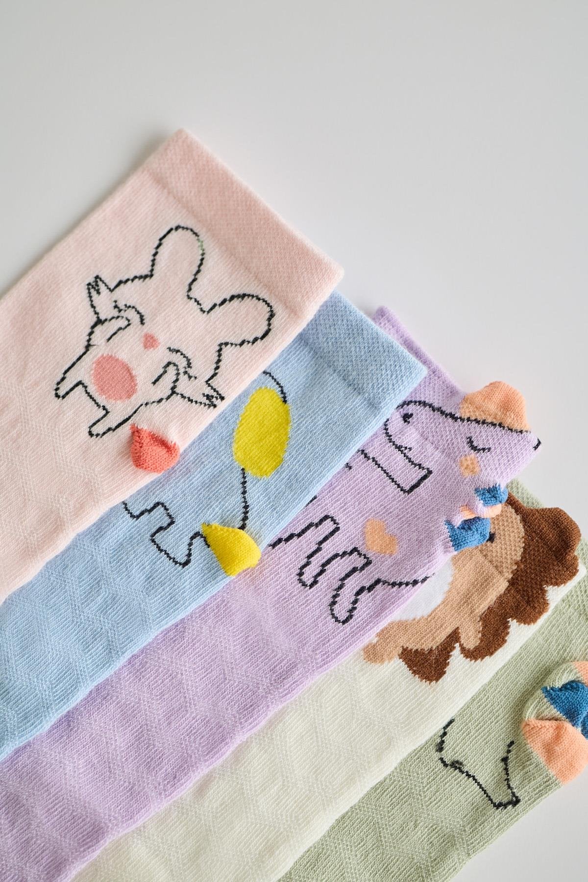 Children's animal ankle socks 5-pack